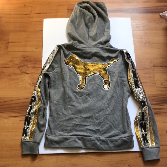 PINK grey hoodie - Picture 7 of 8